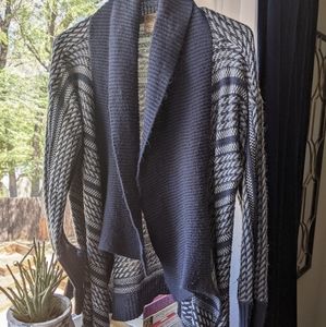 Soft and cozy blue and white sweater